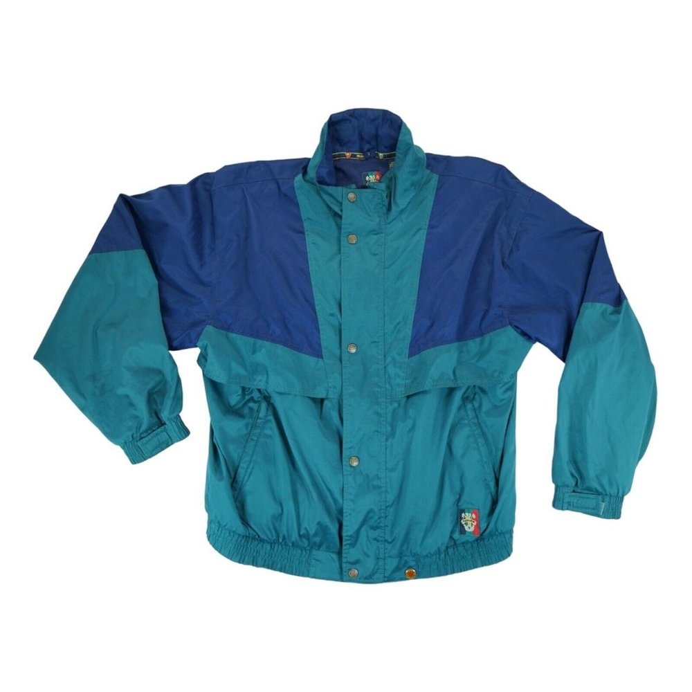 Sunice Men Large Buck Classic Block Color Vintage Windbreaker Jacket Green Blue